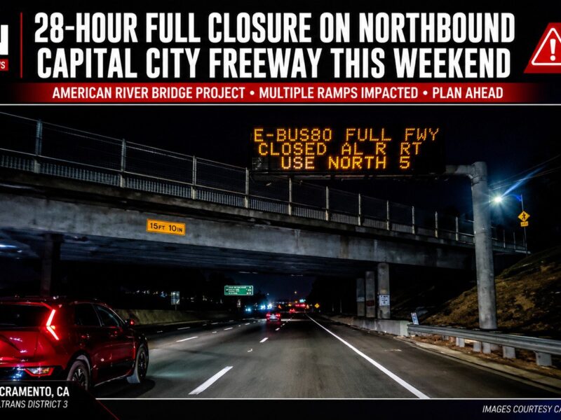Northbound Capital City Freeway Closure Planned This Weekend for American River Bridge Project cover
