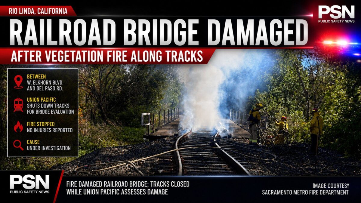 Railroad Bridge Damaged After Vegetation Fire Along Tracks in Rio Linda