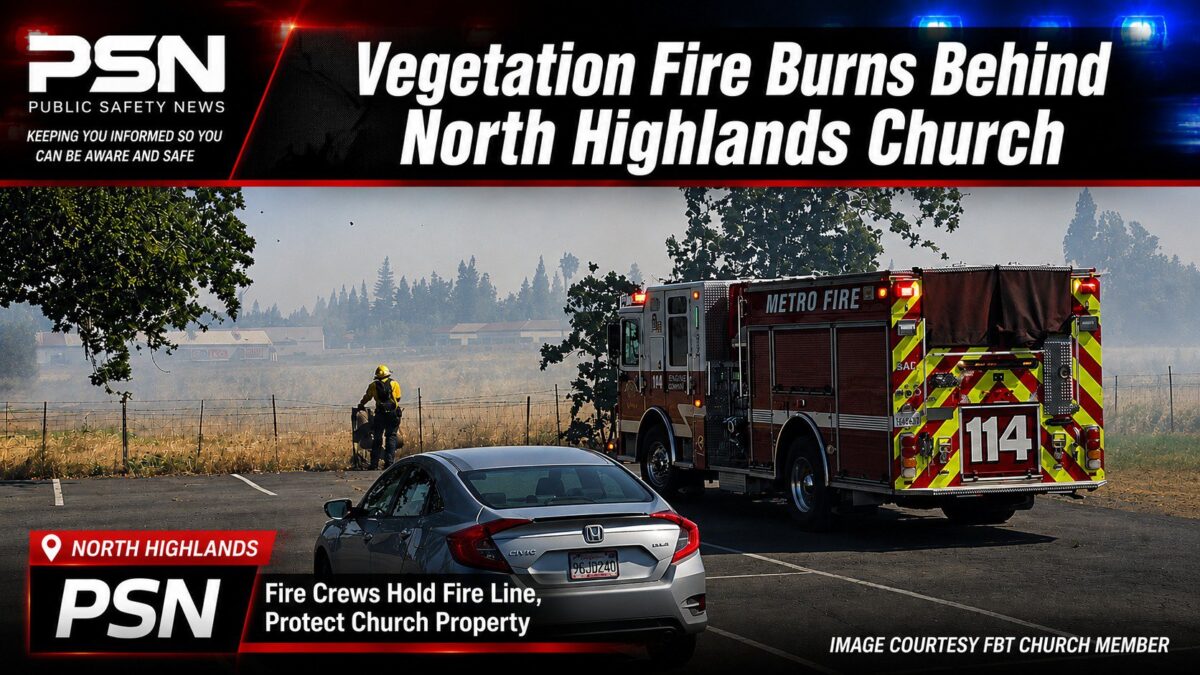 Vegetation Fire Burns Behind North Highlands Church Just Before Morning Sunday Services cover