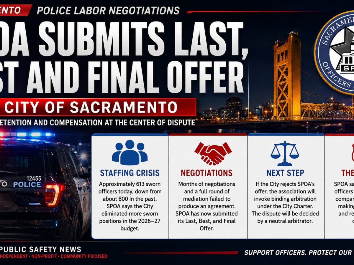 Sacramento Police Officers Association Submits Final Contract Offer to City cover