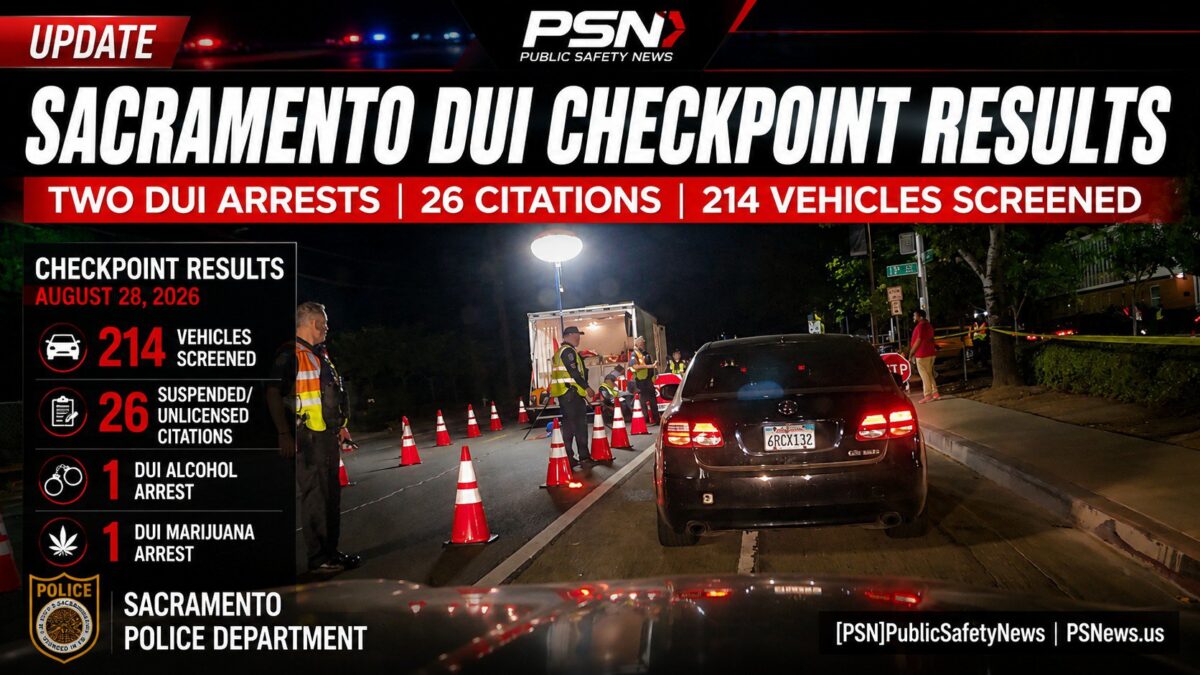 UPDATE | Sacramento DUI Checkpoint Screens 214 Vehicles, Results In Two DUI Arrests cover
